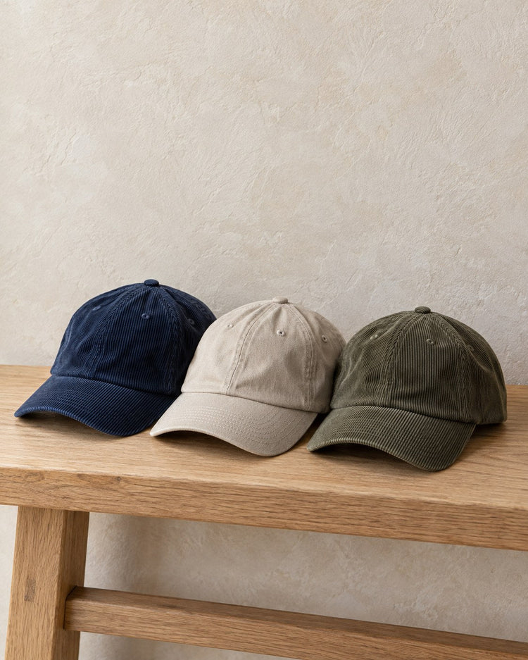 Corduroy and cotton caps