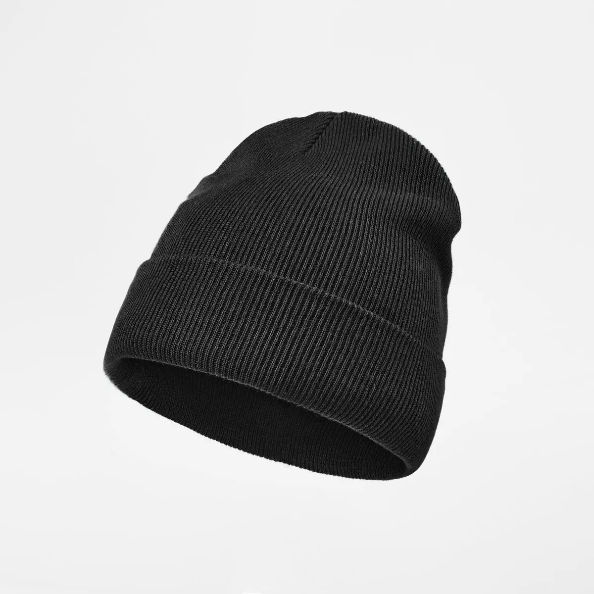 Organic Cotton Rib Beanie in Black