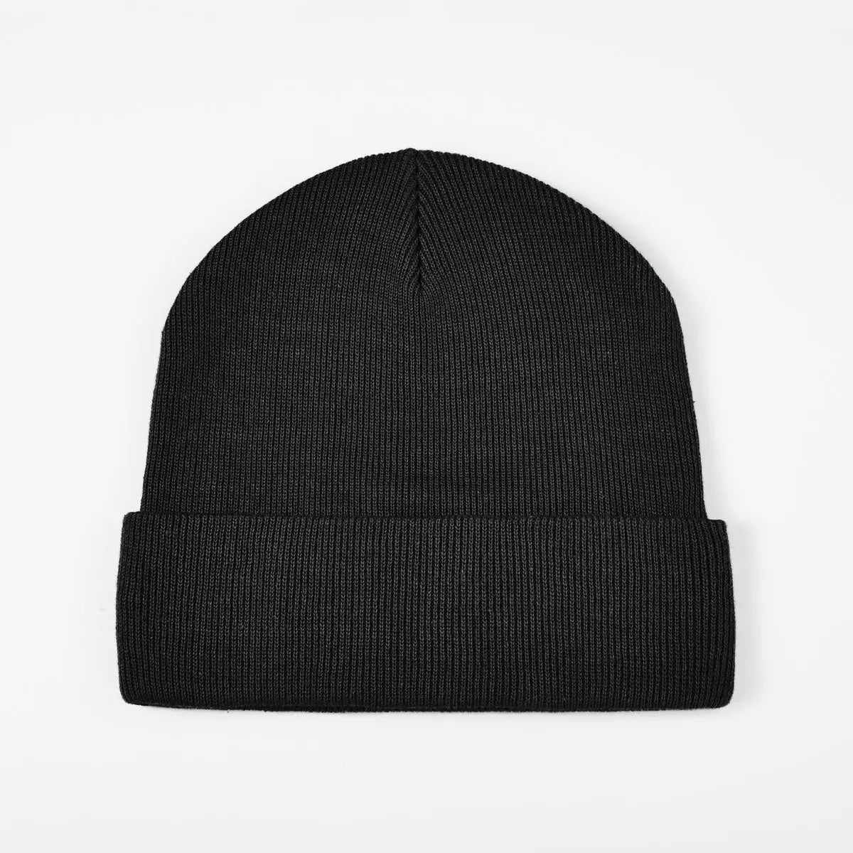 Organic Cotton Rib Beanie in Black, side