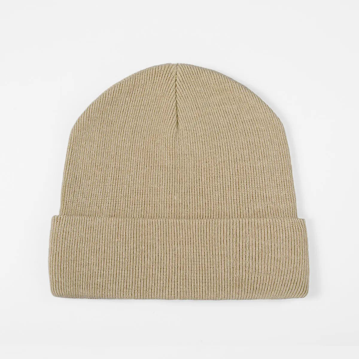 Organic Cotton Rib Beanie in Oat, side
