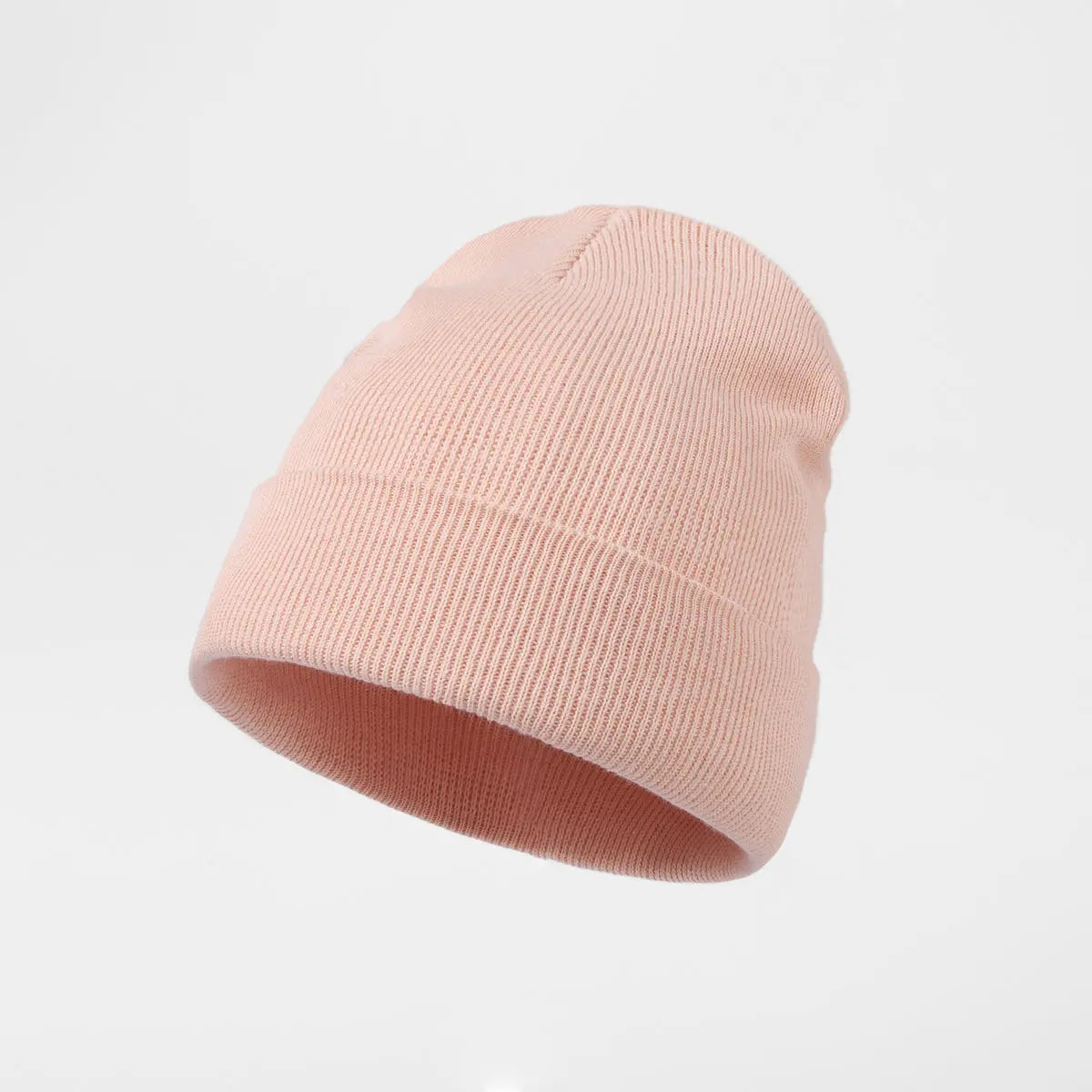 Organic Cotton Rib Beanie in Peach