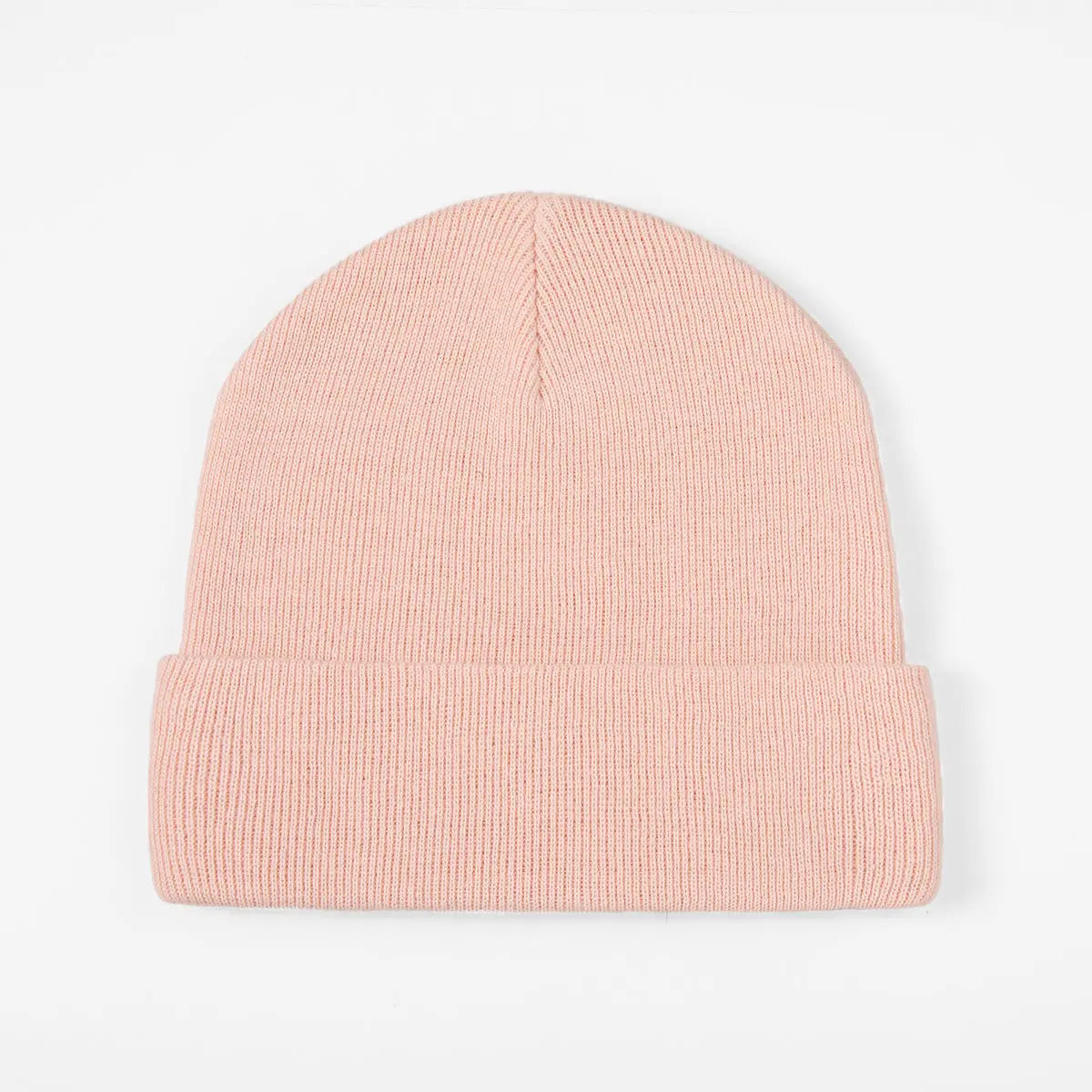 Organic Cotton Rib Beanie in Peach, side