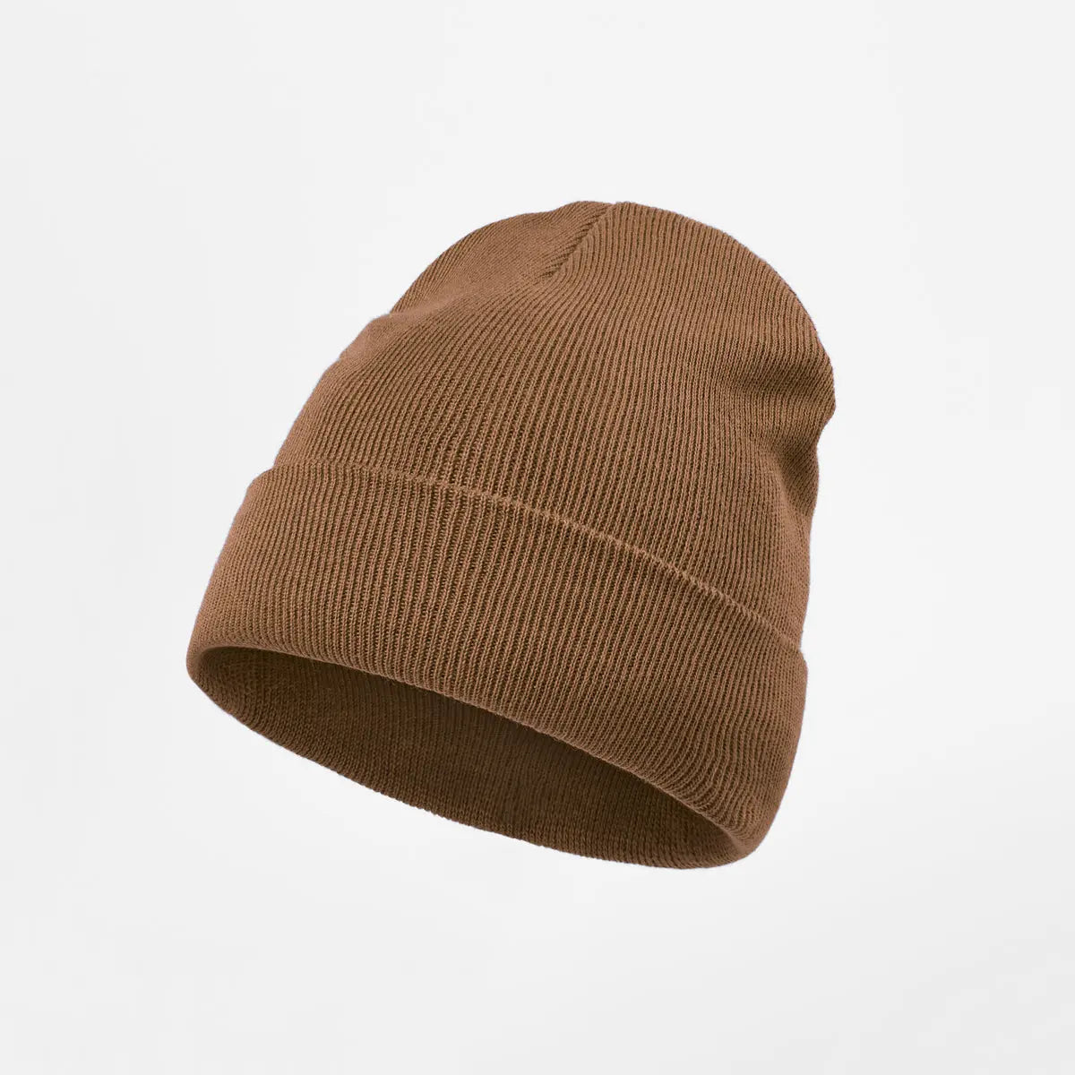 Organic Cotton Rib Beanie in Caramel