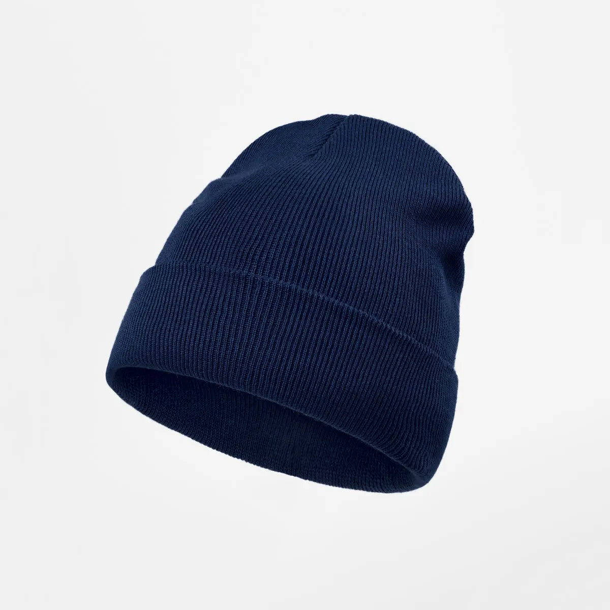 Organic Cotton Rib Beanie in Navy
