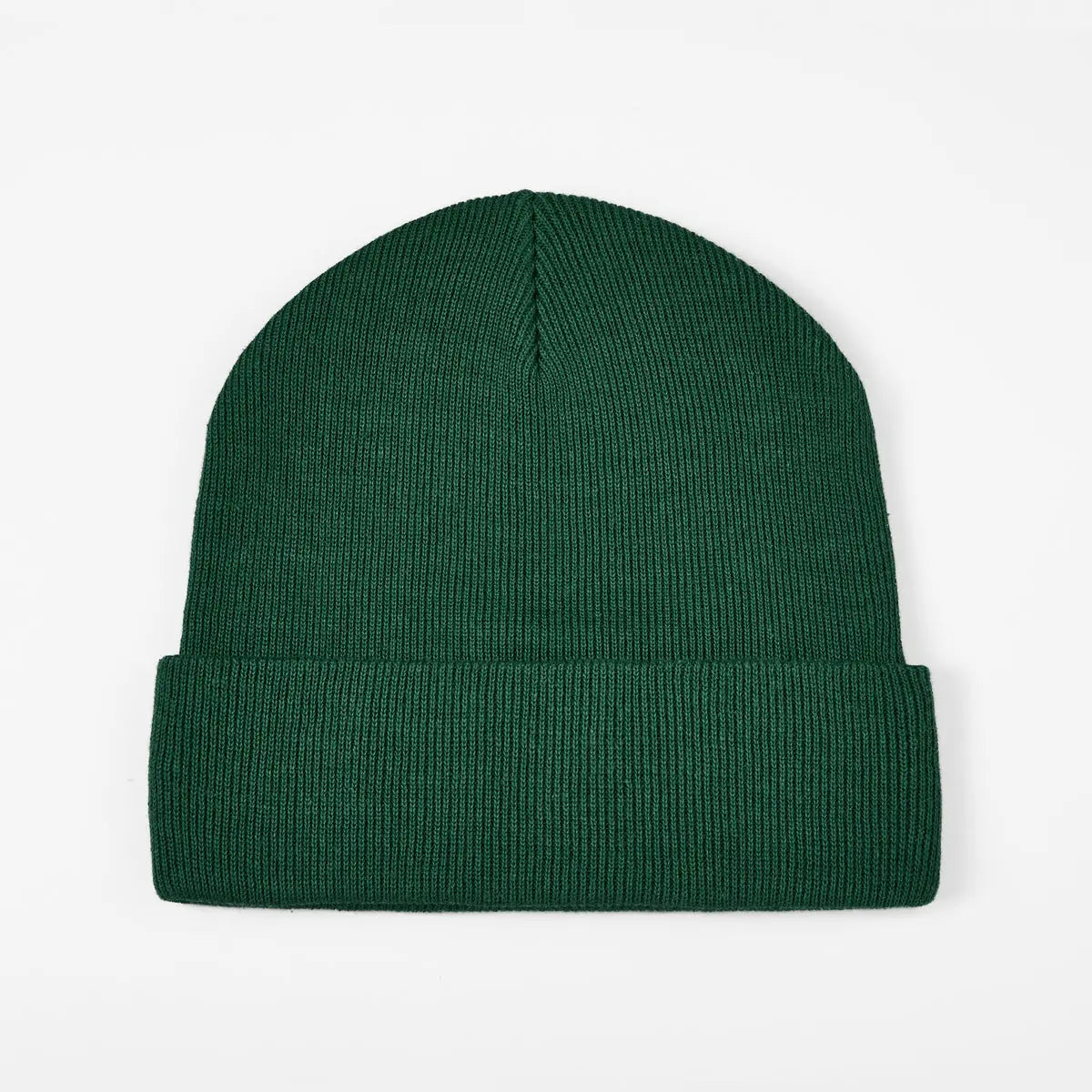 Organic Cotton Rib Beanie in Green, side