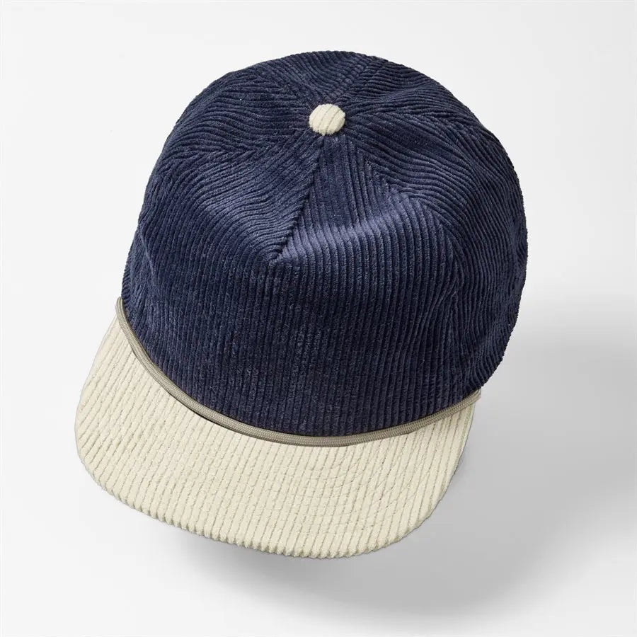 Corduroy Rope Cap in Navy / Sand