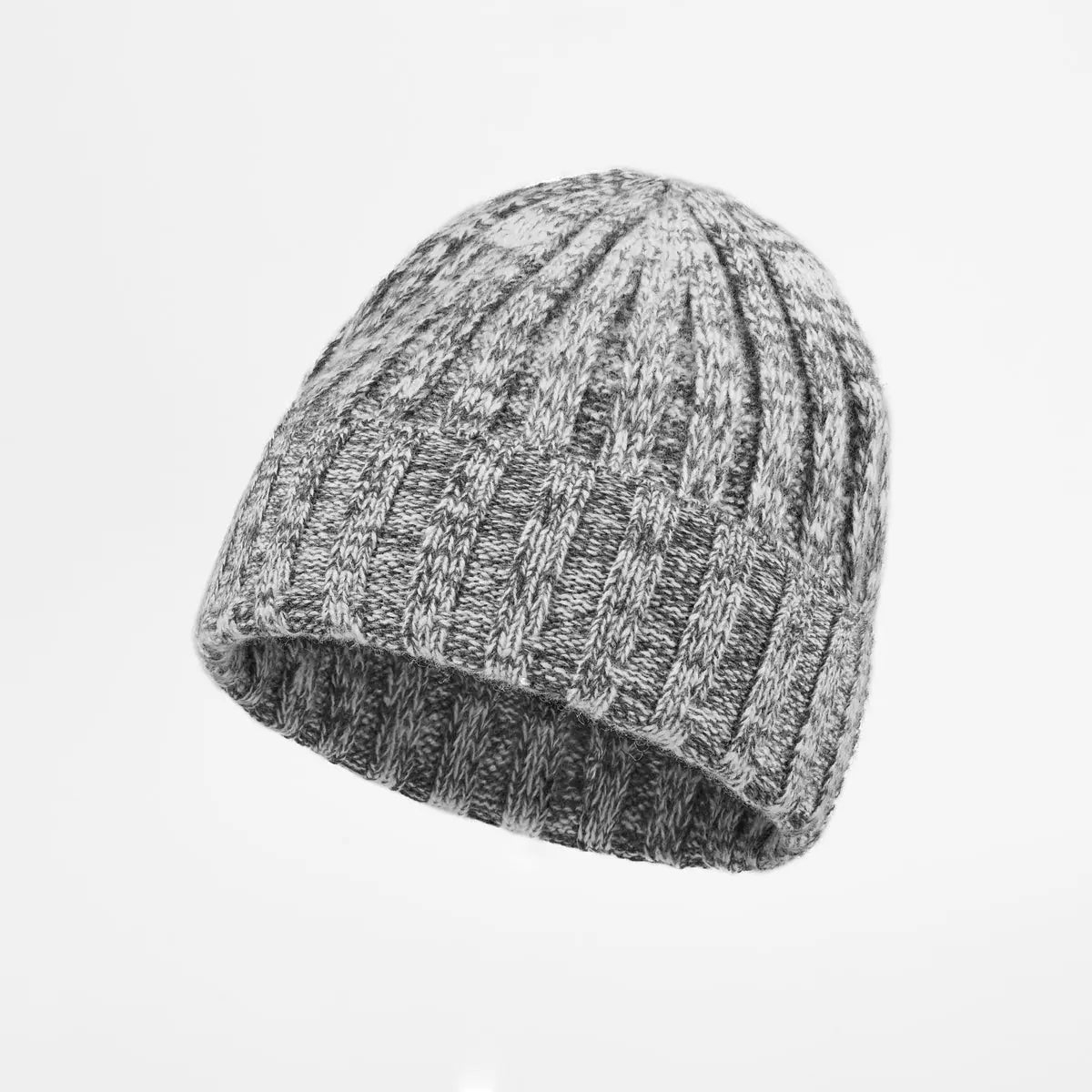 Merino & Cashmere Rib Beanie in Charcoal