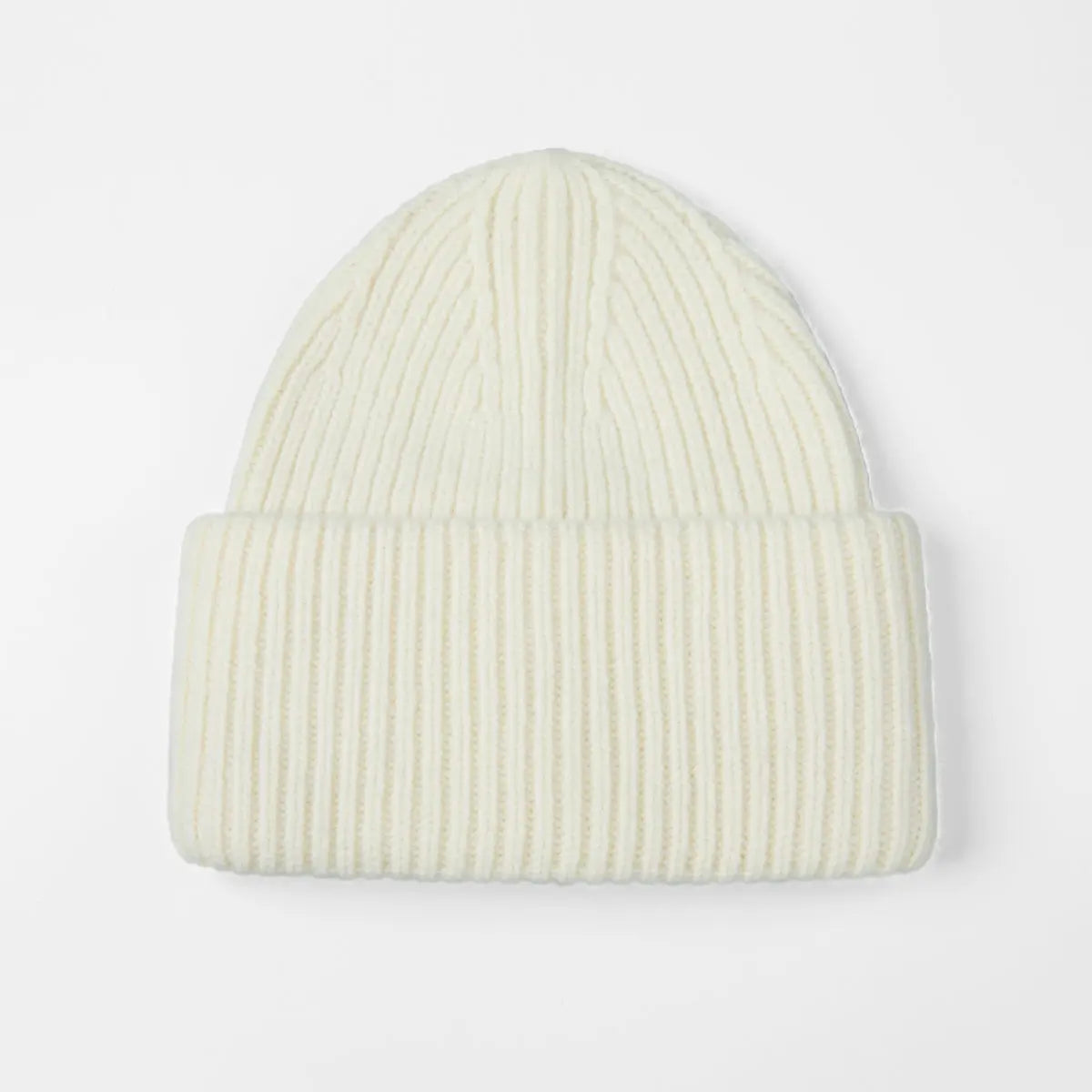 High Cuff Merino Beanie in Ivory