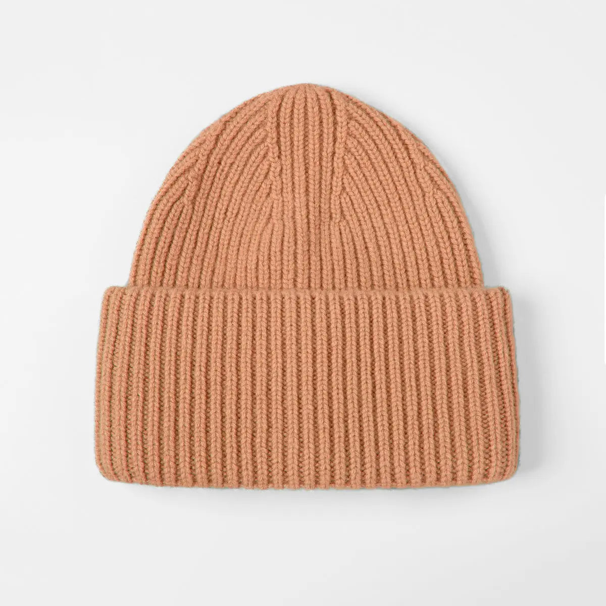 High Cuff Merino Beanie in Orange