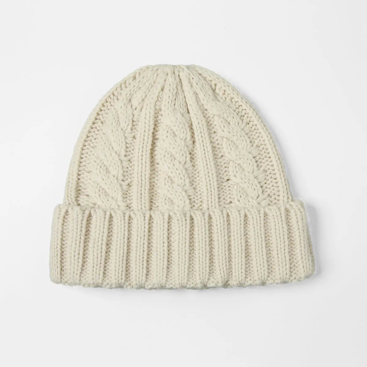 Cable Knit Beanie in Apricot