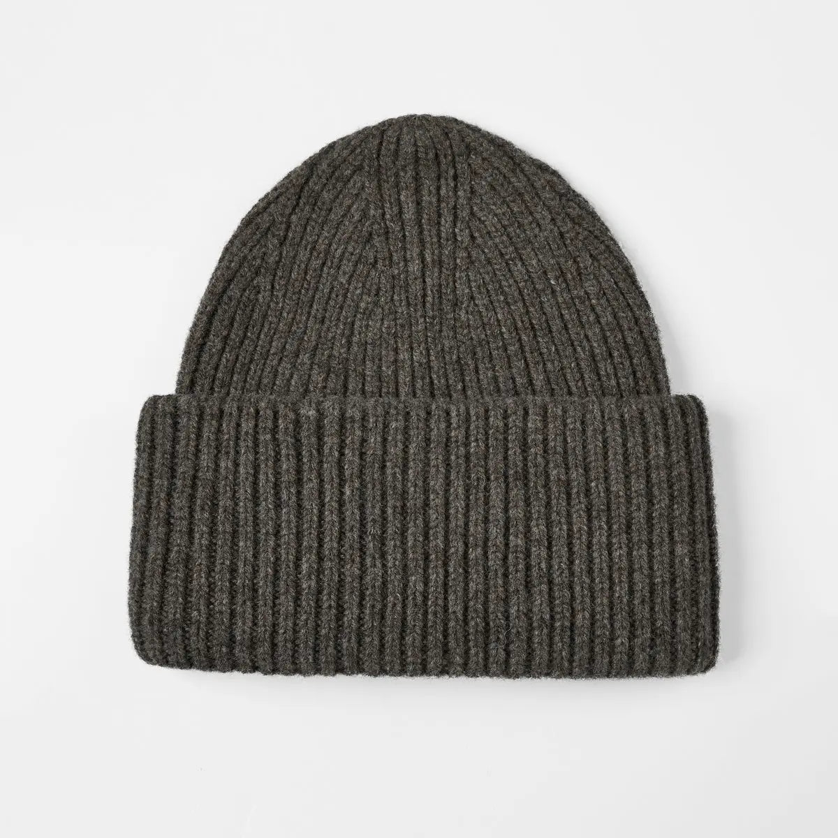 High Cuff Merino Beanie in Coffee