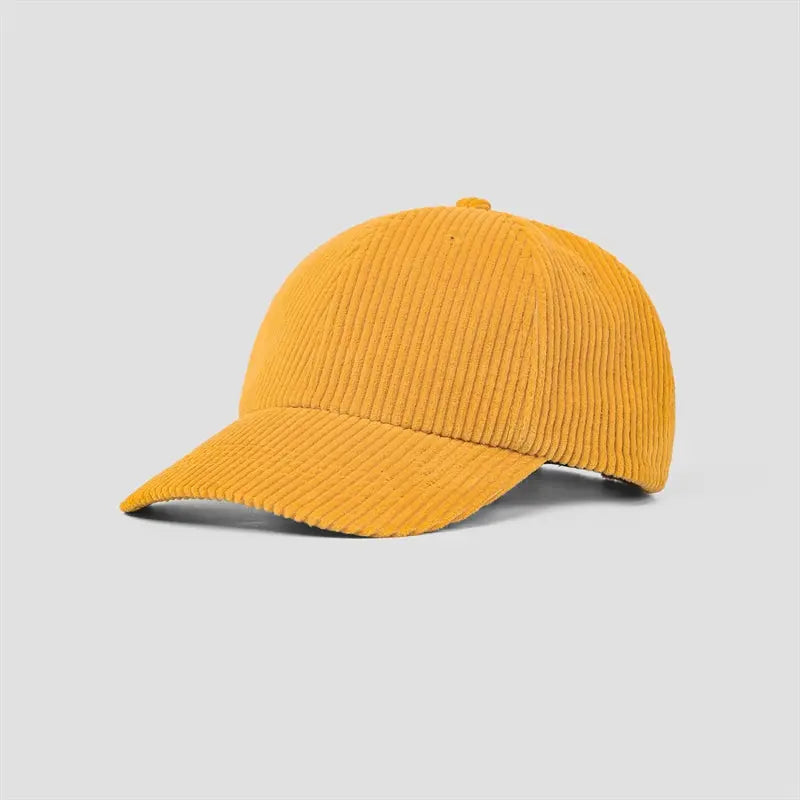 Corduroy Dad Cap in Mustard