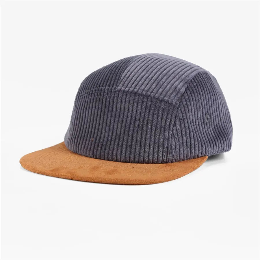 Corduroy Camp Cap in Grey