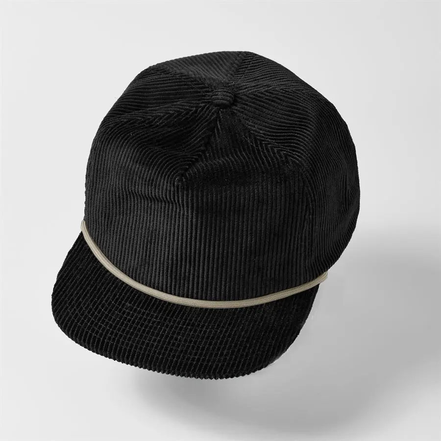 Corduroy Rope Cap in Black