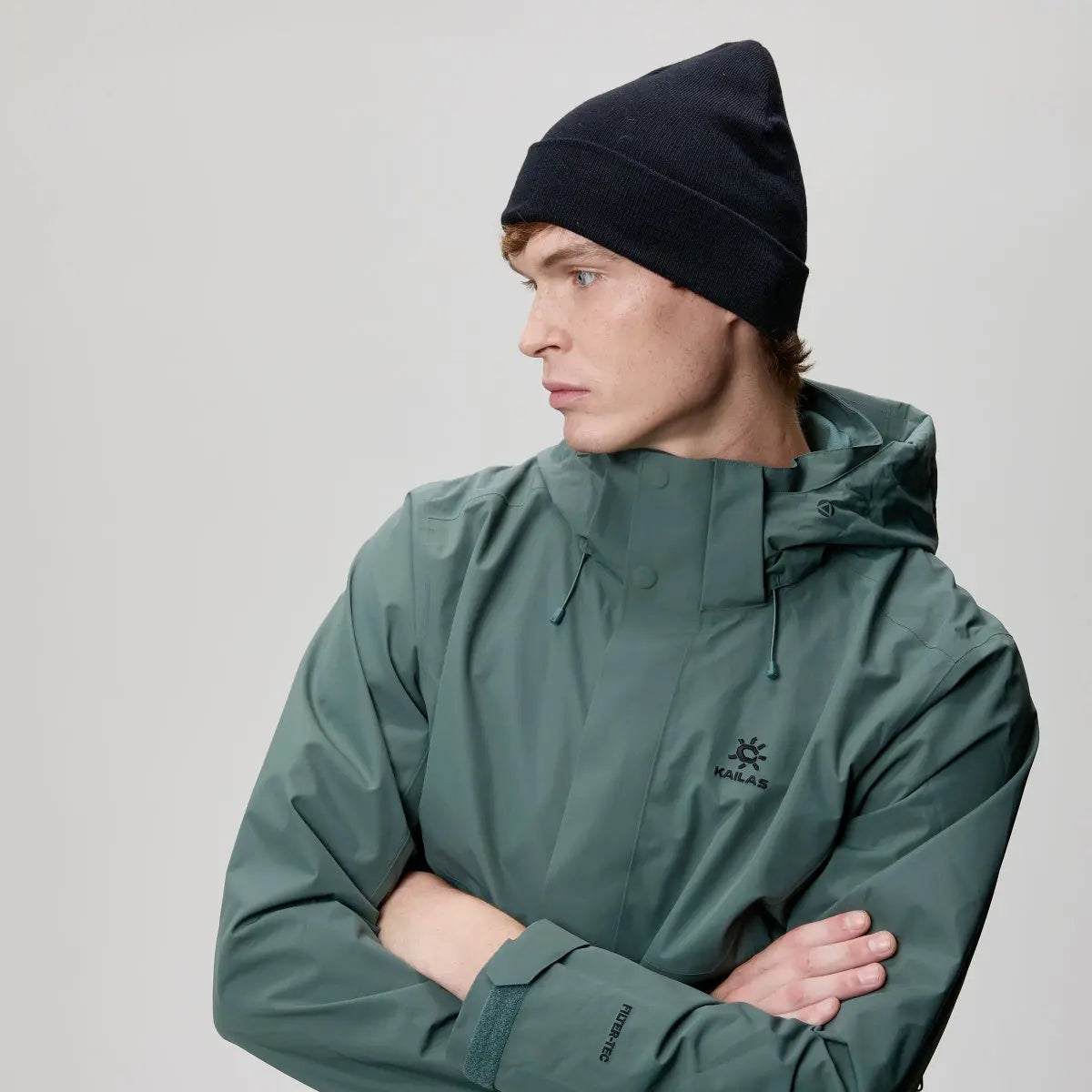 Organic Cotton Rib Beanie, worn