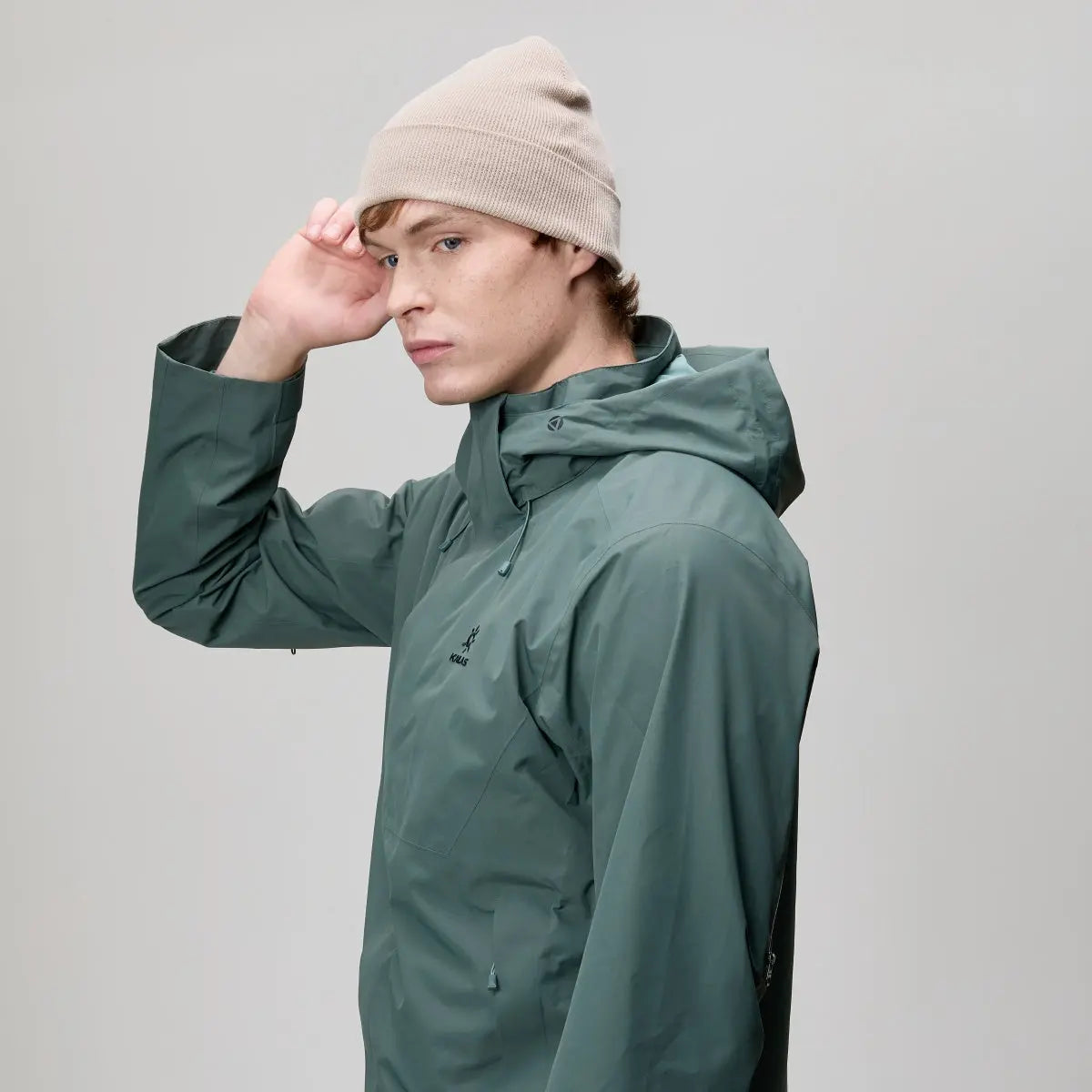 Organic Cotton Rib Beanie, worn