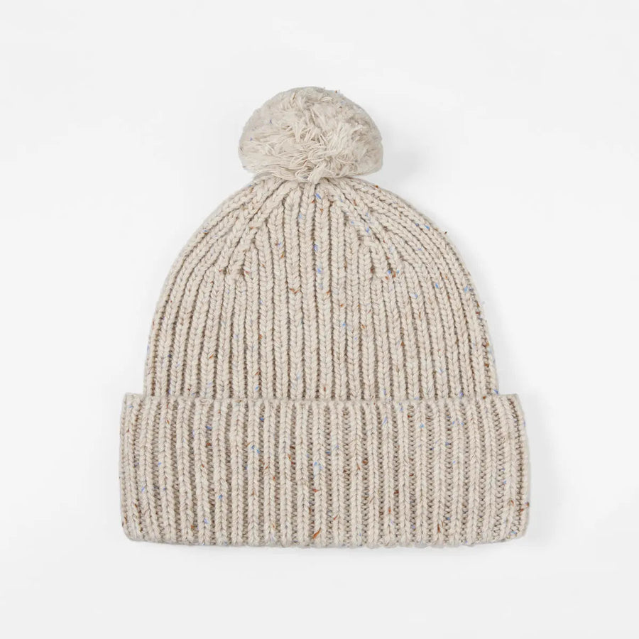 Flecked Wool Pom Beanie