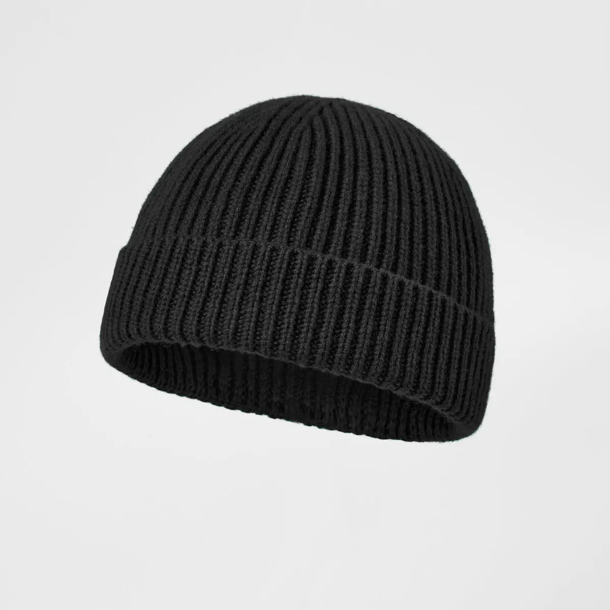 Merino Fisherman Beanie in Black
