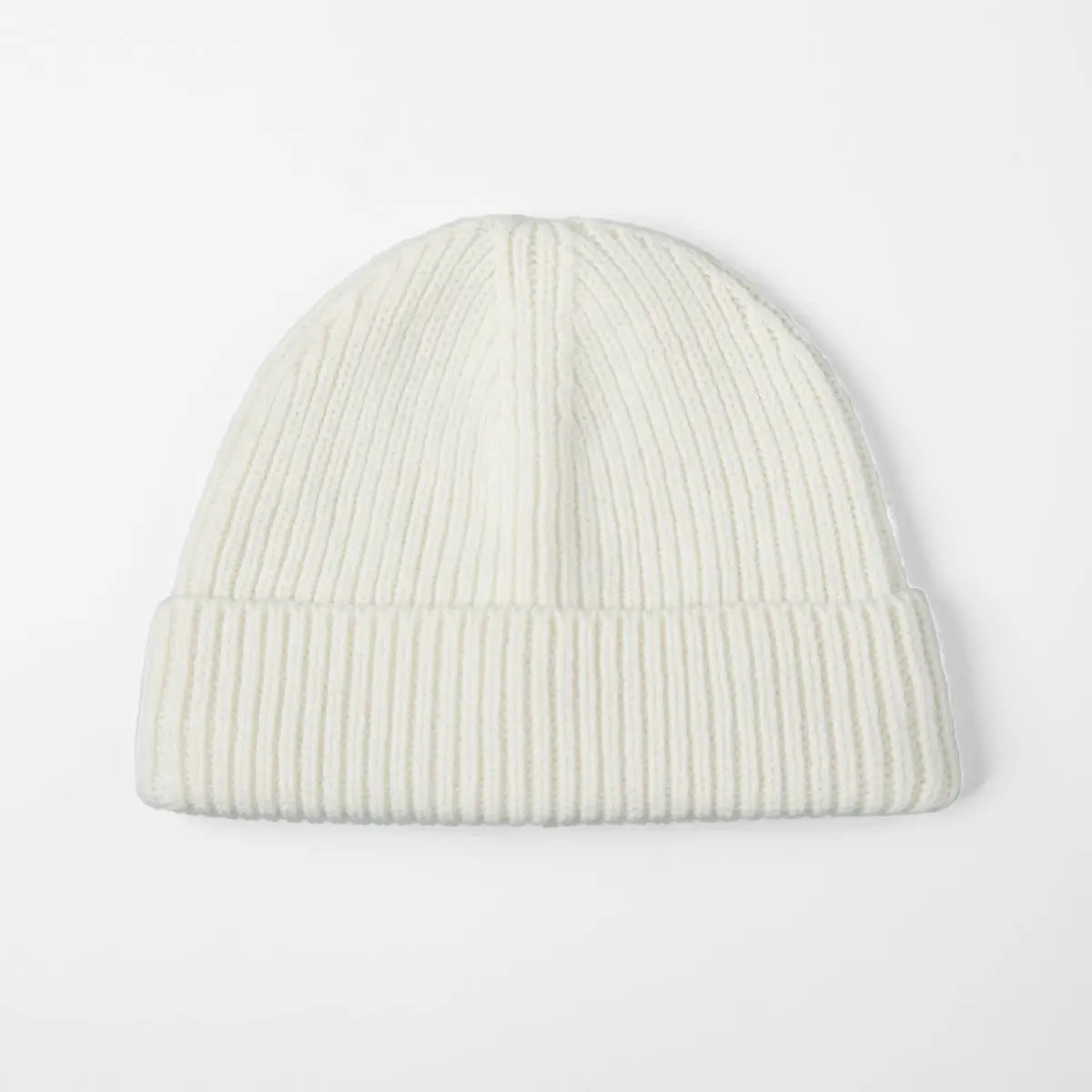 Merino Fisherman Beanie in Ivory, side