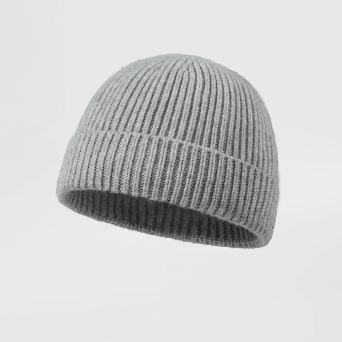 Merino Fisherman Beanie in Light Grey