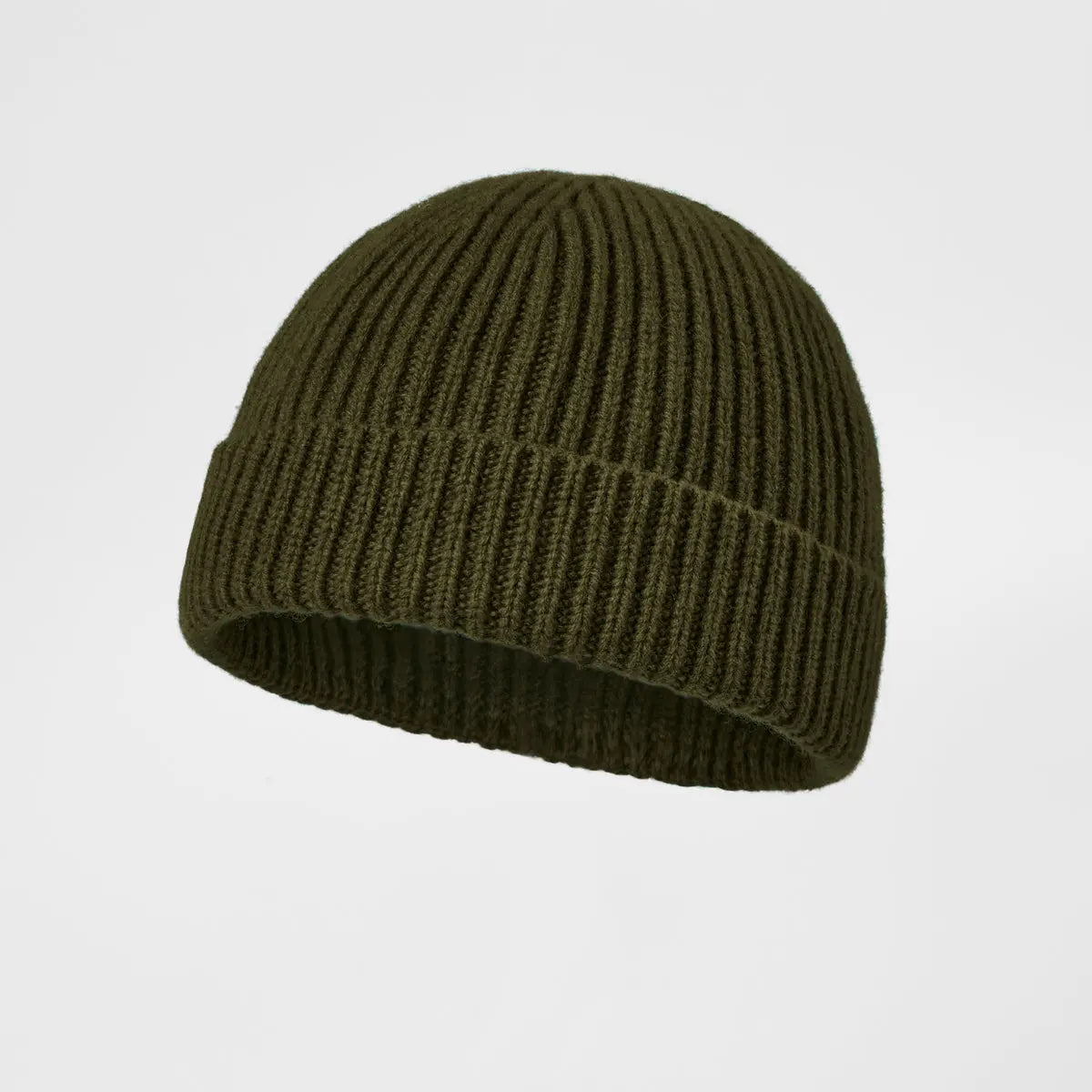 Merino Fisherman Beanie in Olive
