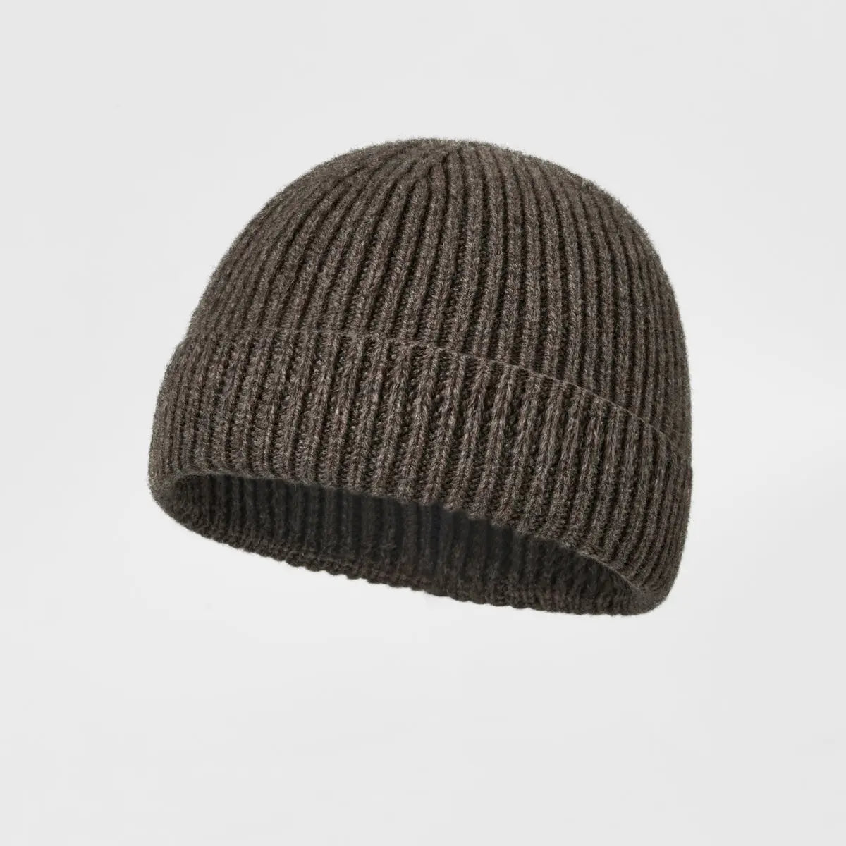 Merino Fisherman Beanie in Coffee