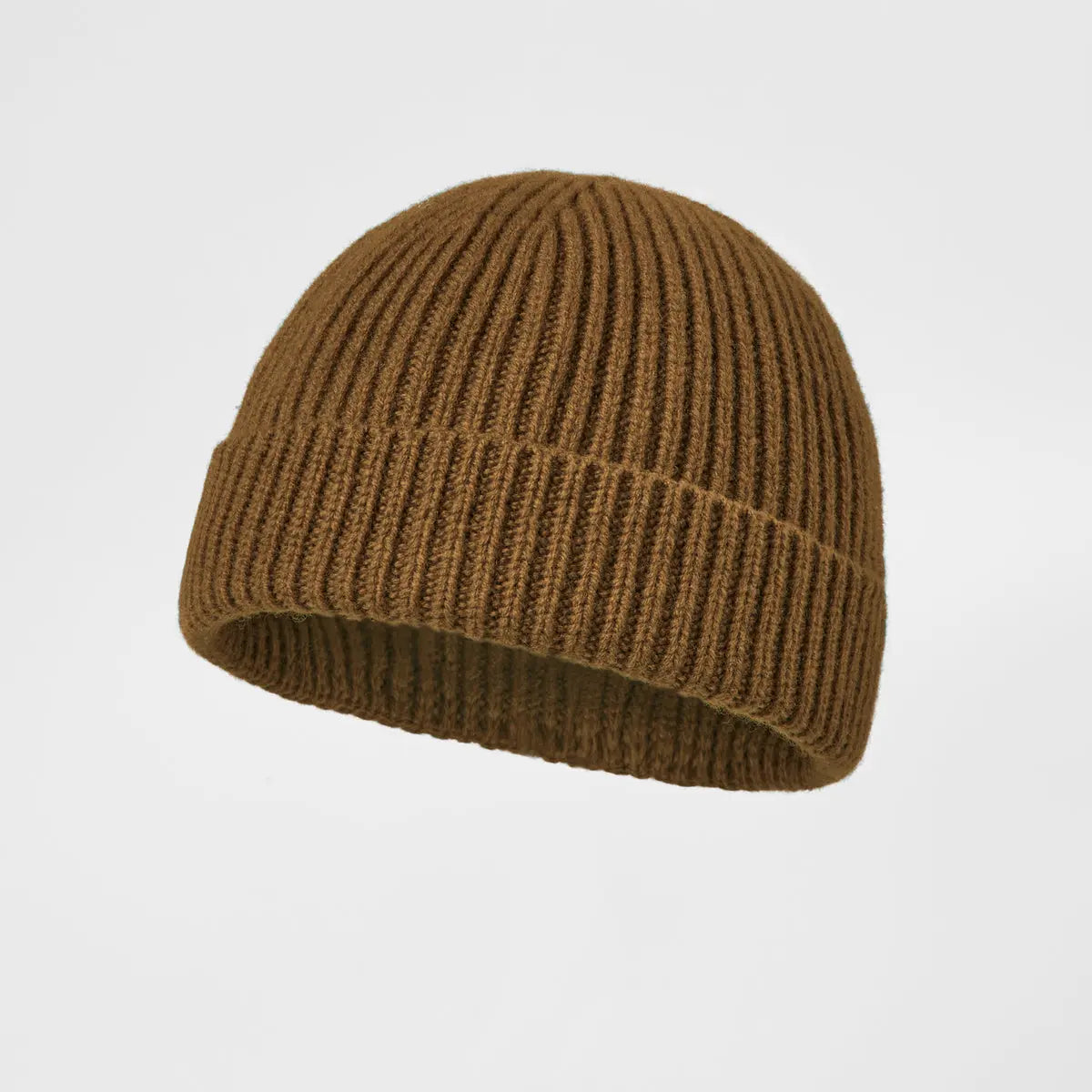 Merino Fisherman Beanie in Caramel