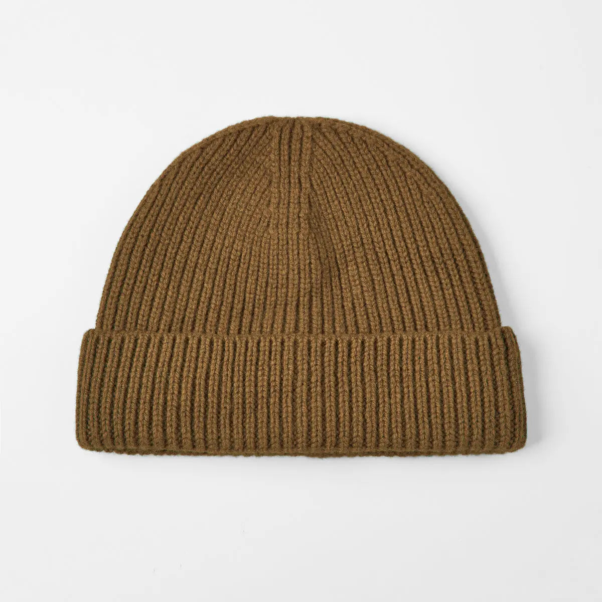 Merino Fisherman Beanie in Caramel, side