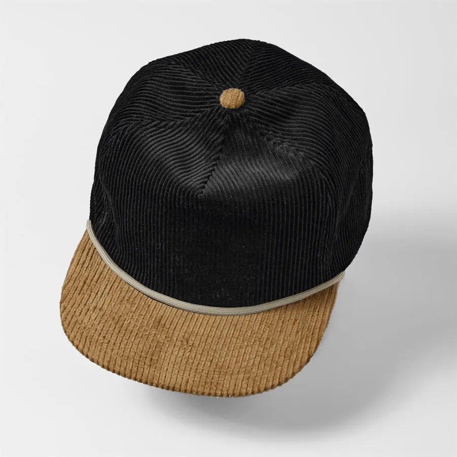 Corduroy Rope Cap in Black / Brown