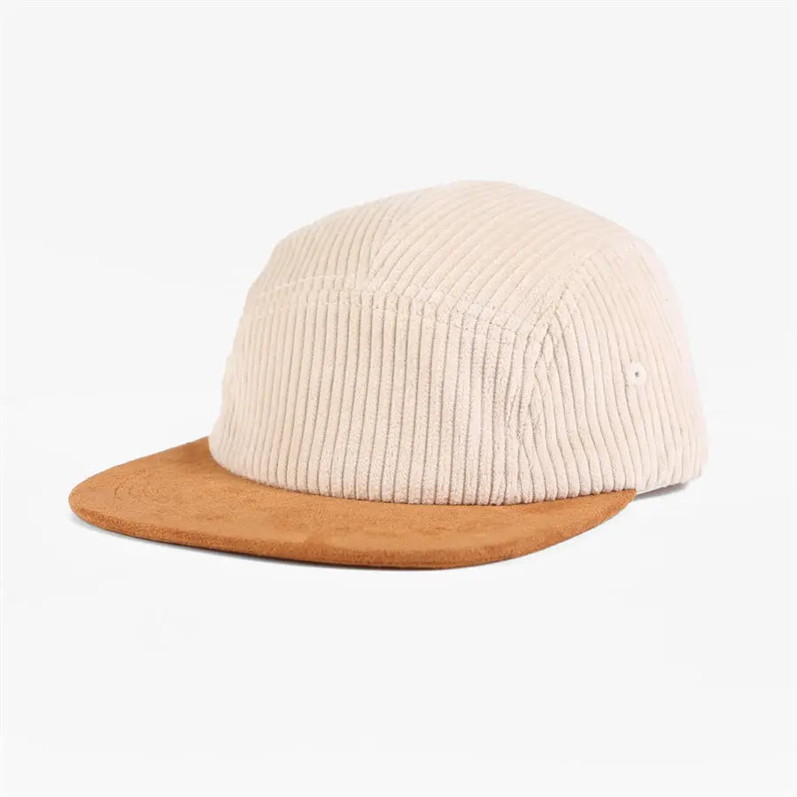 Corduroy Camp Cap in Ecru
