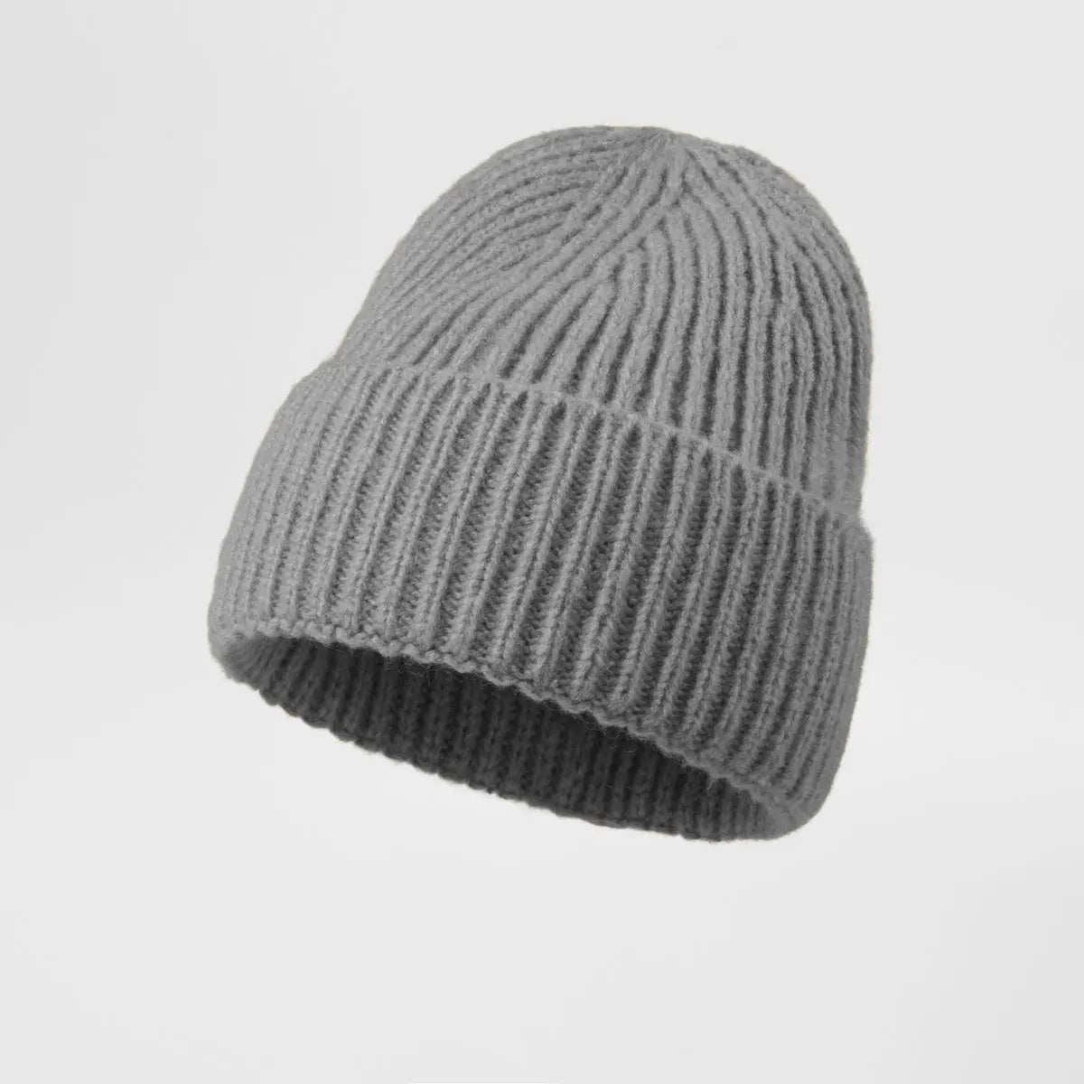 Brushed Mohair Blend Beanie in Grey