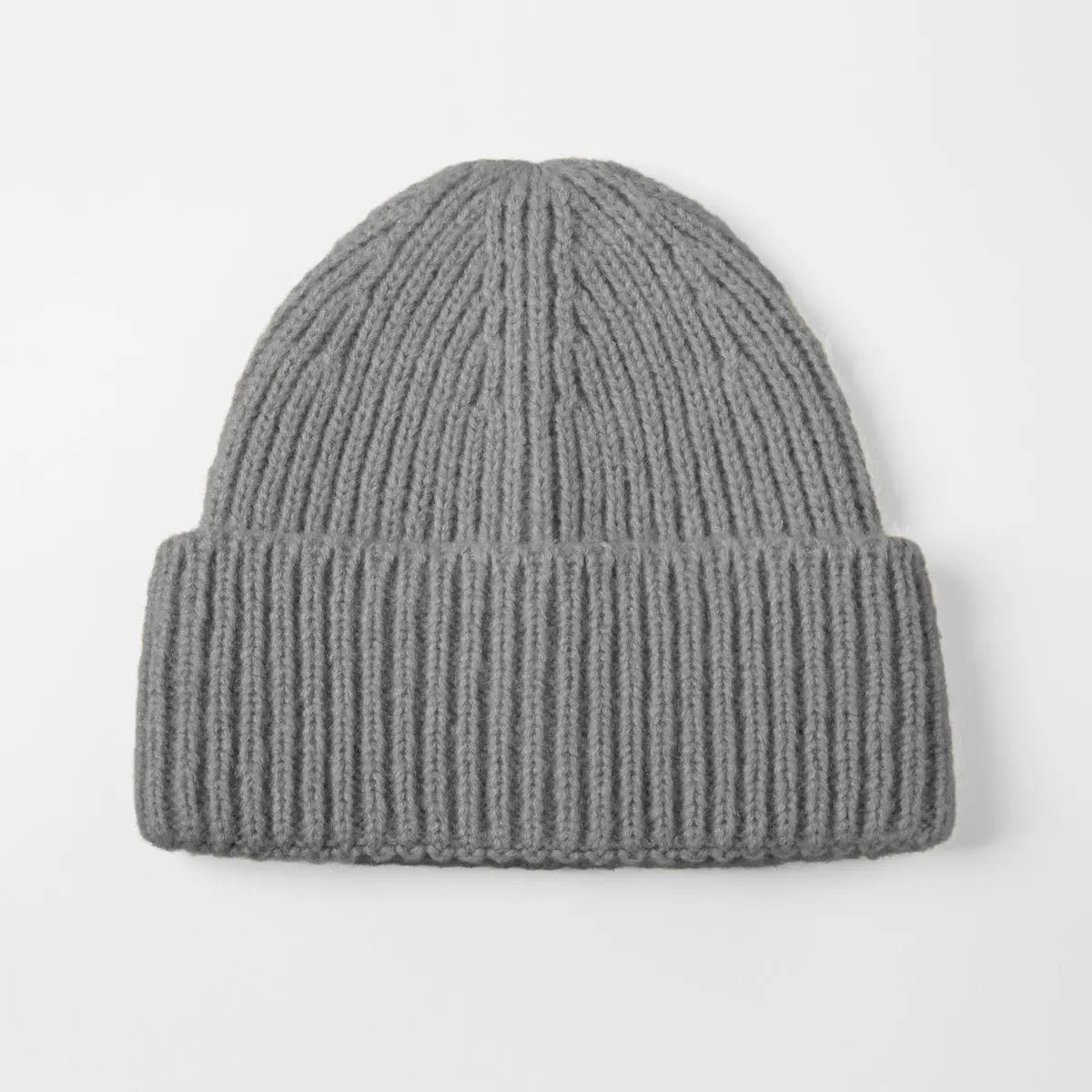 Brushed Mohair Blend Beanie in Grey, side
