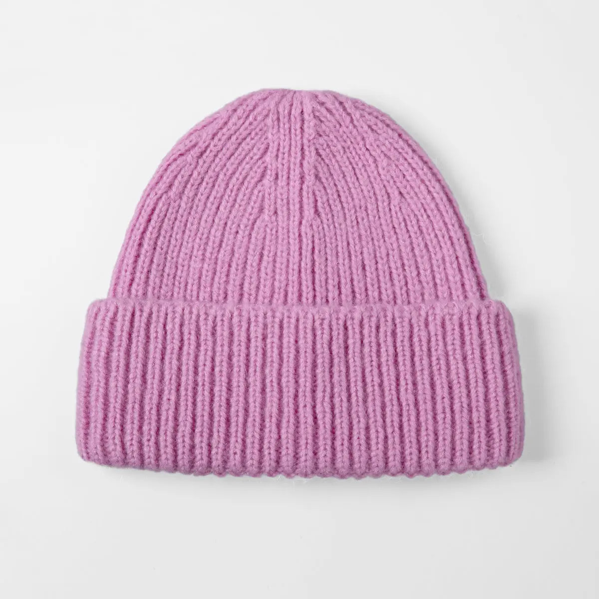 Brushed Mohair Blend Beanie in Lilac, side