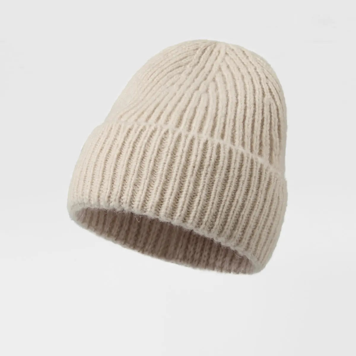 Brushed Mohair Blend Beanie in Oat