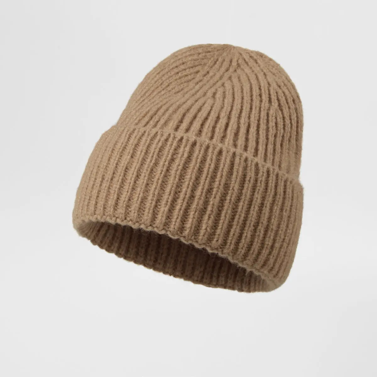 Brushed Mohair Blend Beanie in Camel