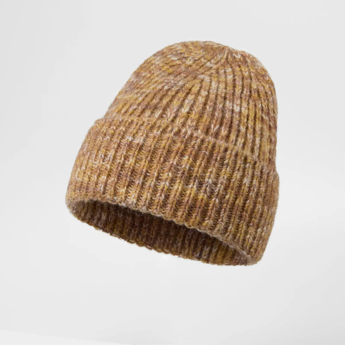 Brushed Mohair Blend Beanie in Honey Marl