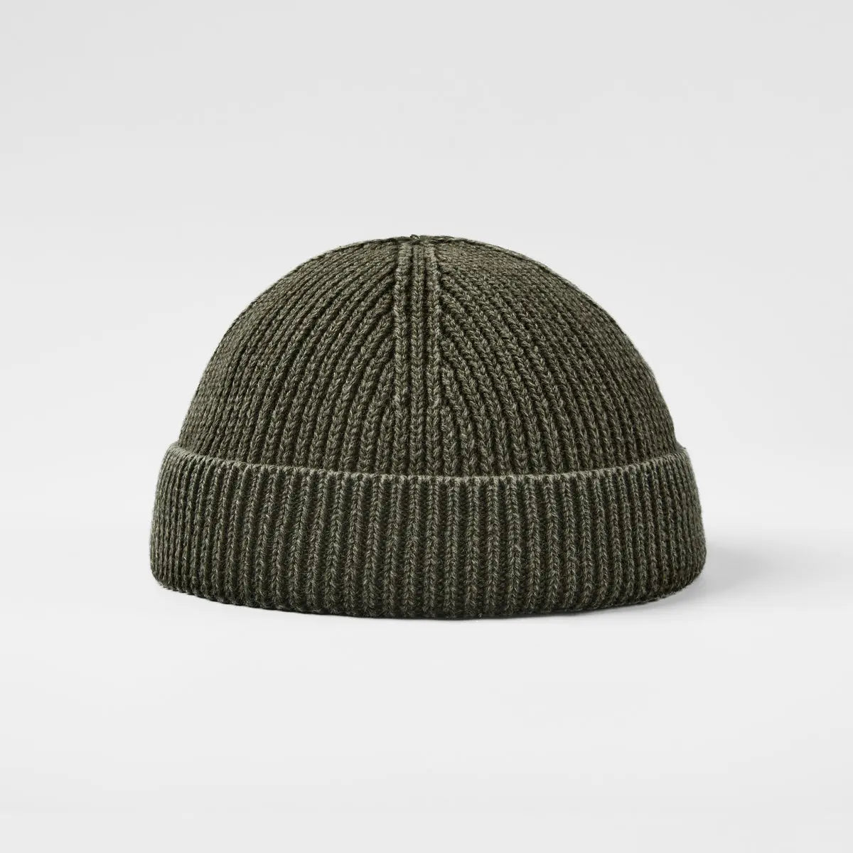 Vintage Cotton Fisherman Beanie in Olive, side