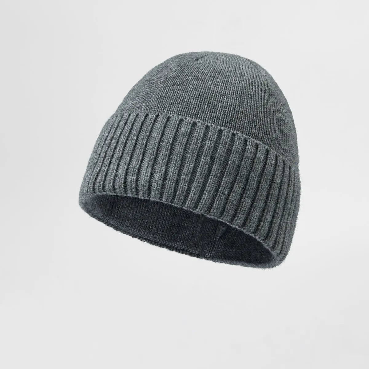 Classic Rib Wool Beanie in Grey