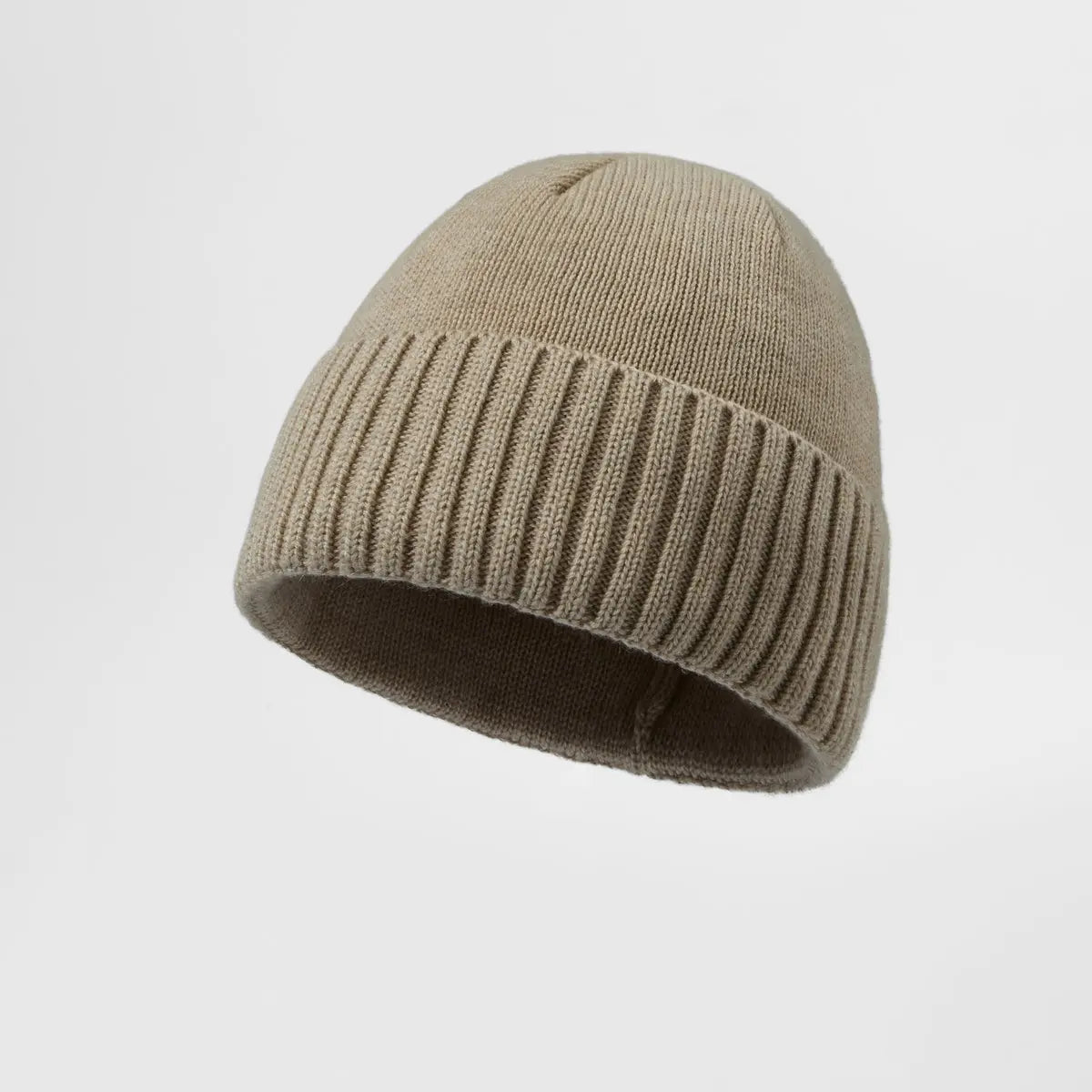 Classic Rib Wool Beanie in Camel