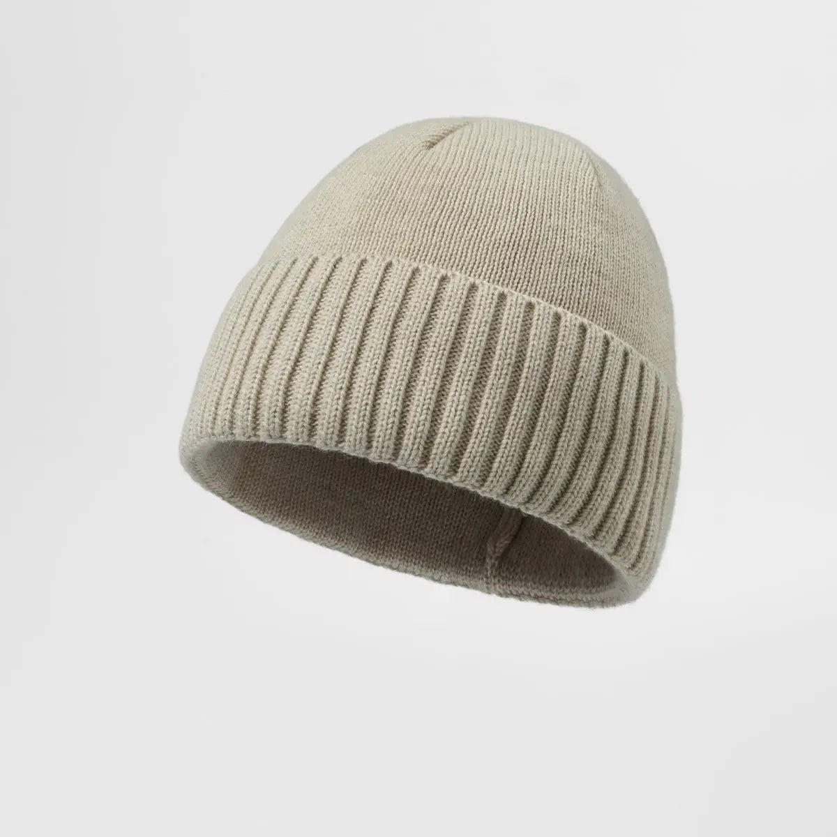 Classic Rib Wool Beanie in Oat