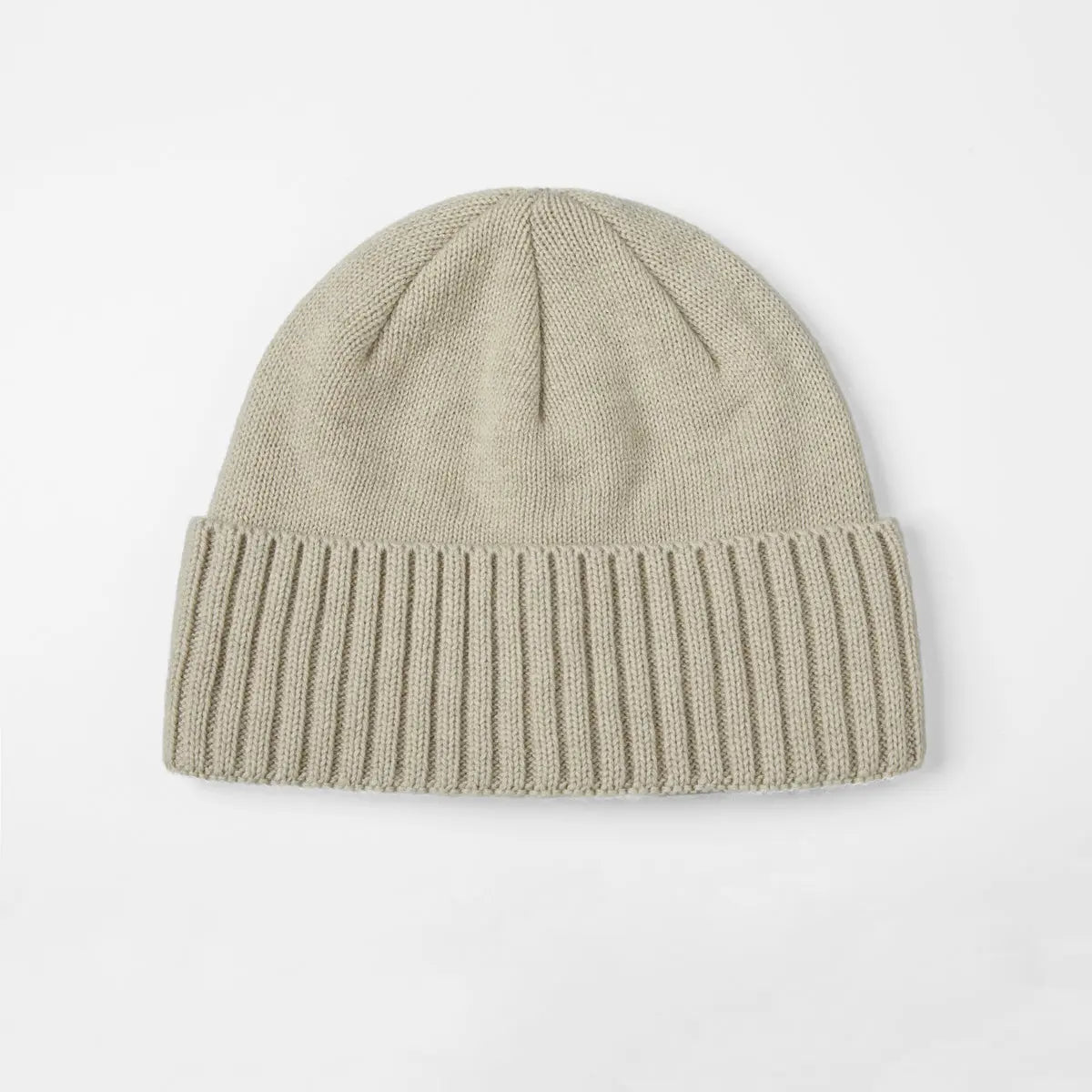 Classic Rib Wool Beanie in Oat, side