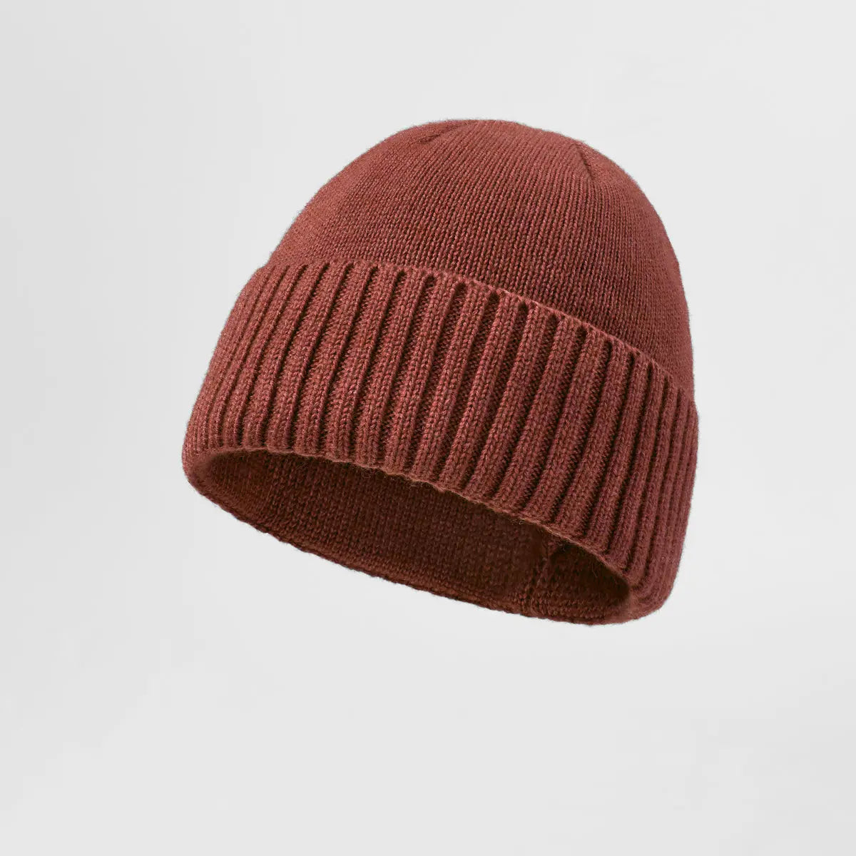 Classic Rib Wool Beanie in Claret