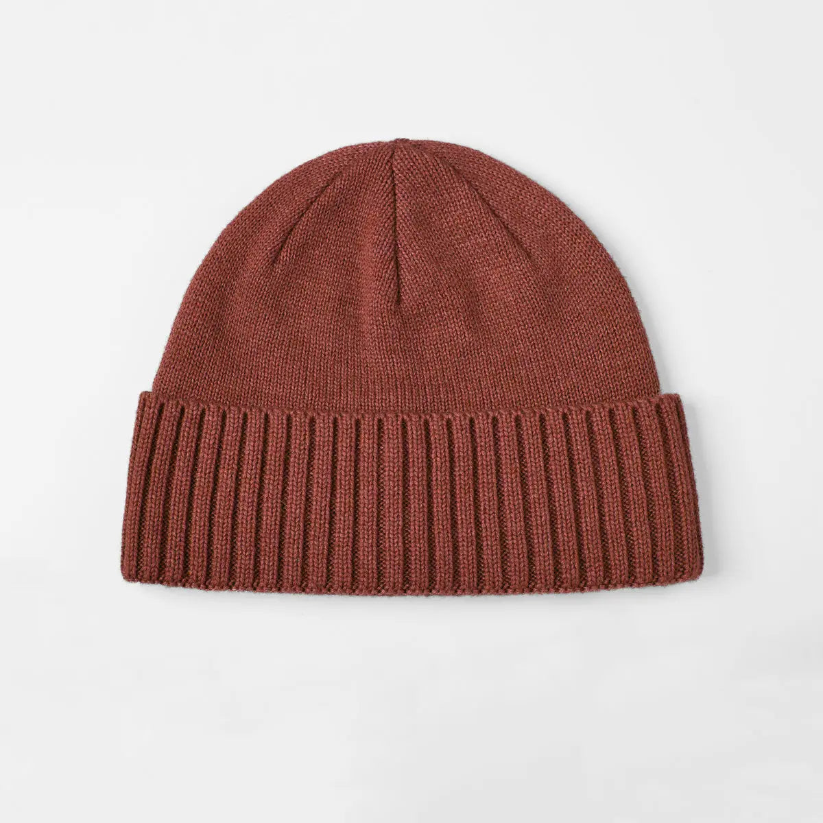 Classic Rib Wool Beanie in Claret, side