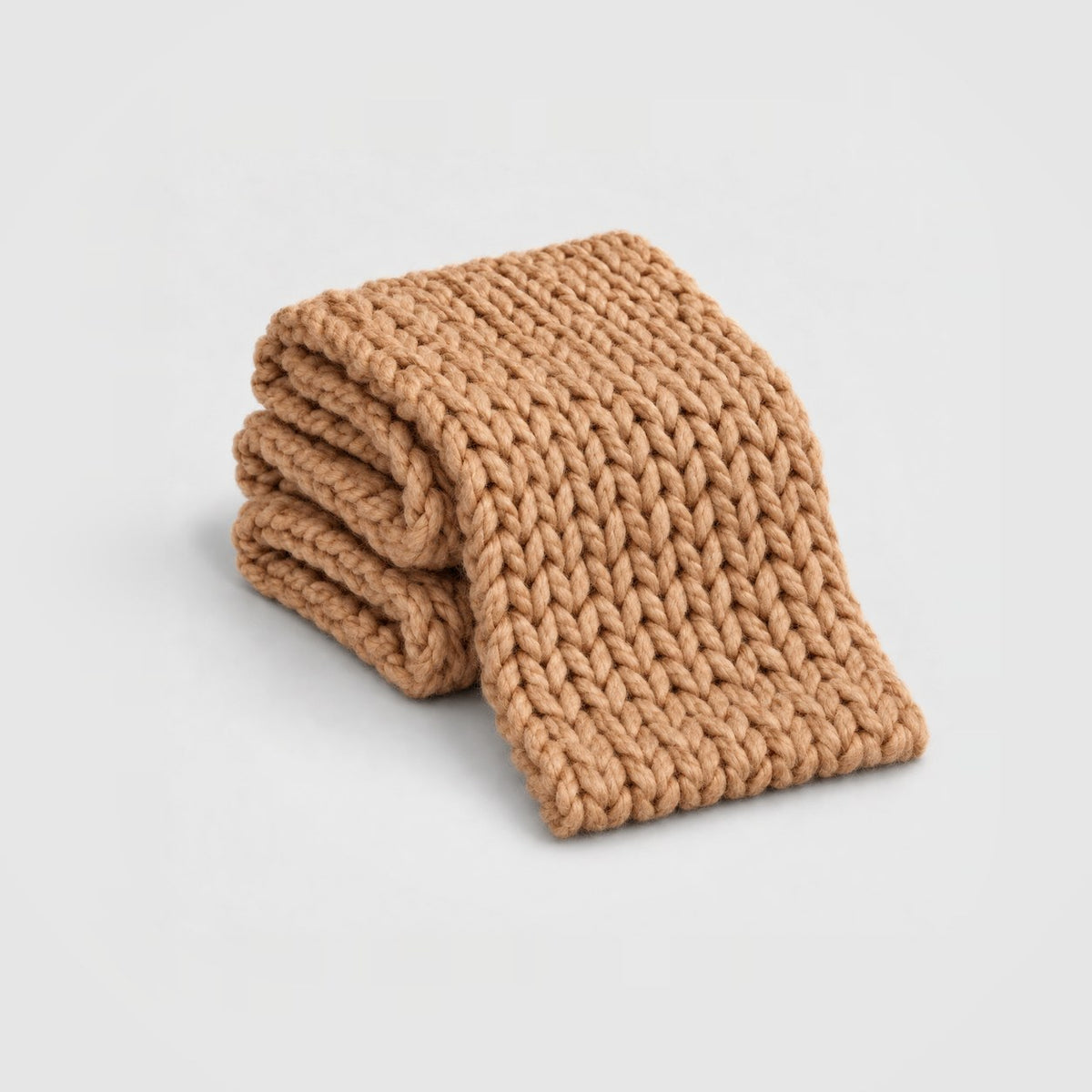 Chunky Knit Scarf in Camel