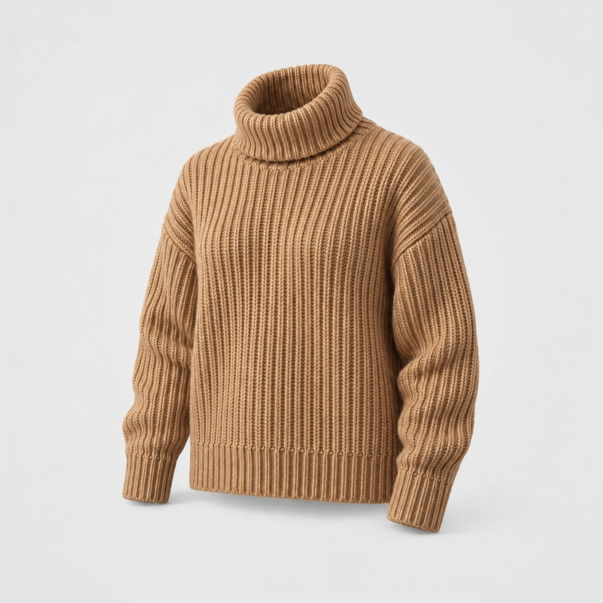 Chunky Rollneck in Camel