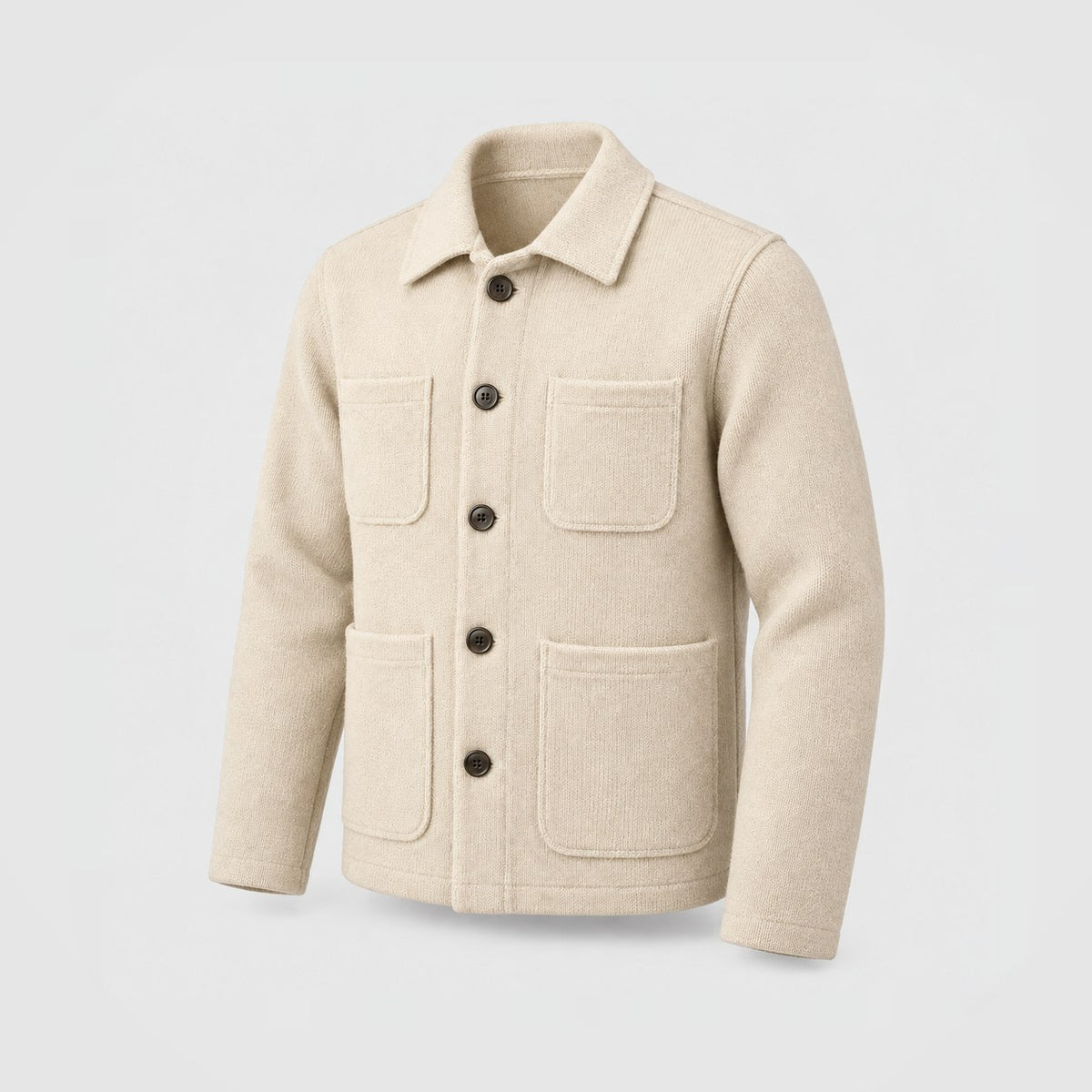 Knit Chore Jacket in Ecru