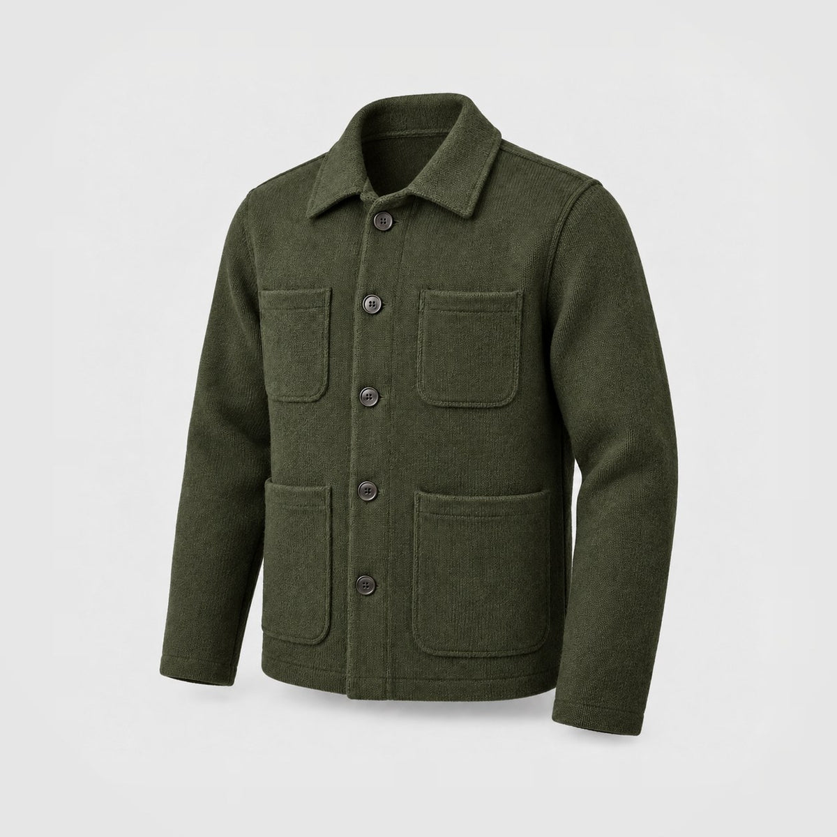 Knit Chore Jacket in Olive
