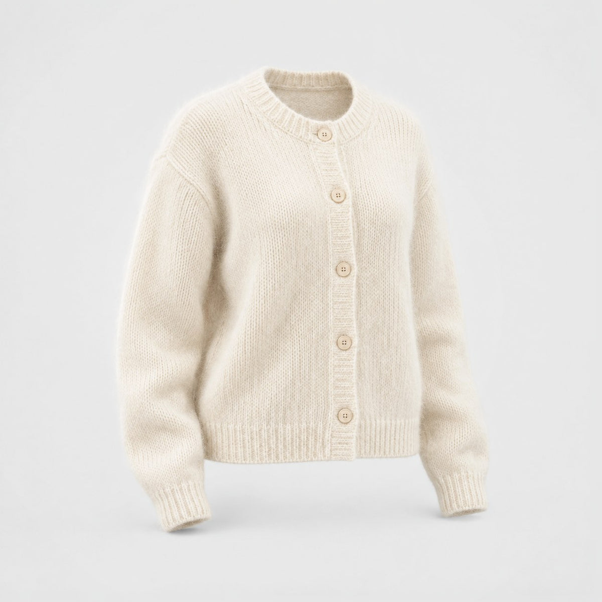 Mohair Blend Cardigan in Cream