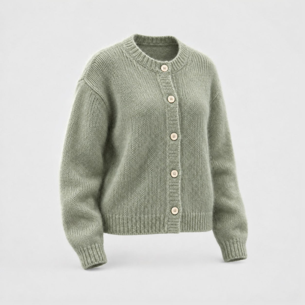 Mohair Blend Cardigan in Sage
