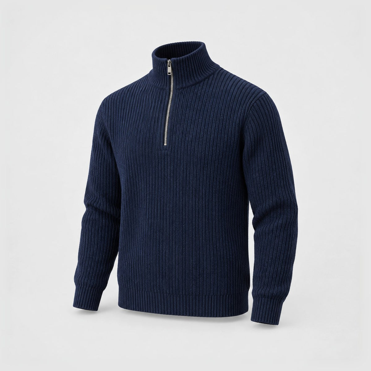 Ribbed Half-Zip in Navy